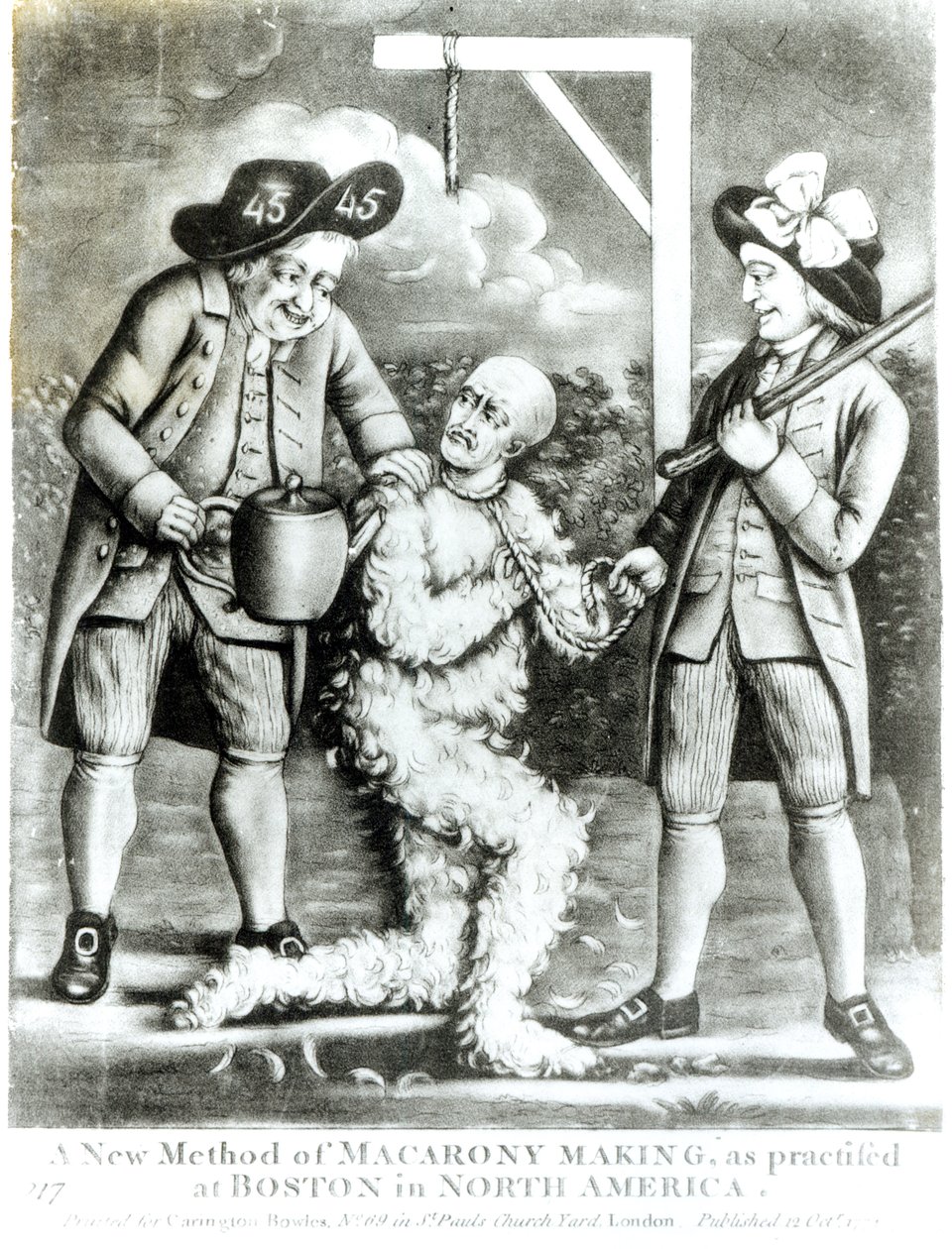 En ny metod för makarontillverkning som praktiseras i Boston i Nordamerika, 12 oktober 1774 av English School
