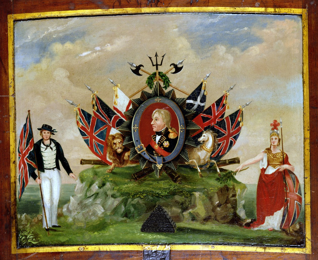 En hyllning till Nelson (1758-1805) c.1820 av English School