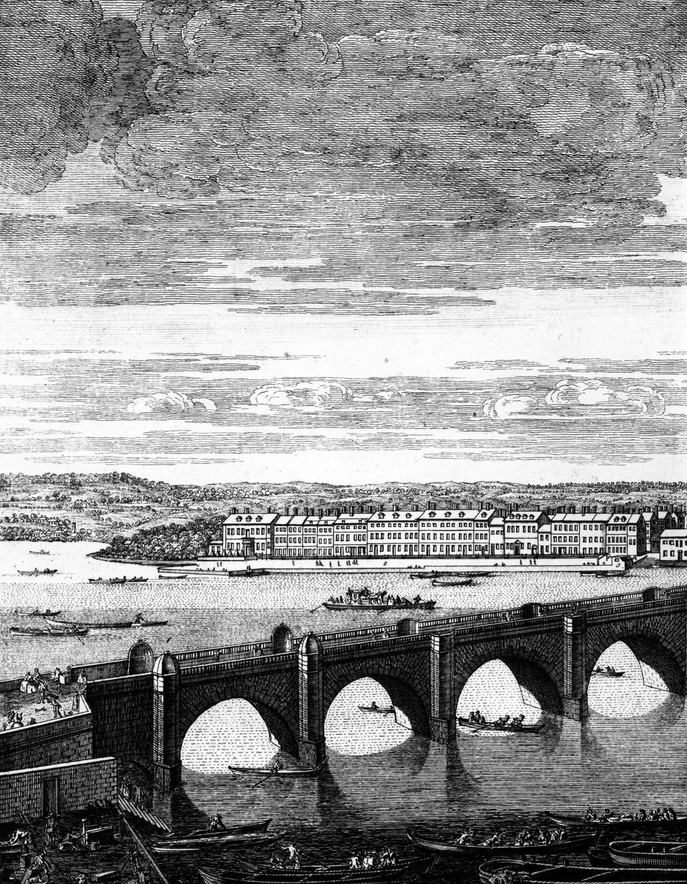 Utsikt över Westminster Bridge av English School