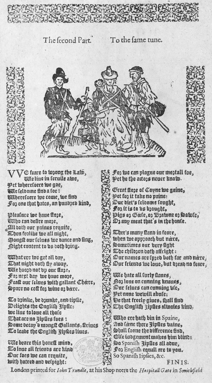 En jaktscen, en illustration från "A Book of Roxburghe Ballads" av English School