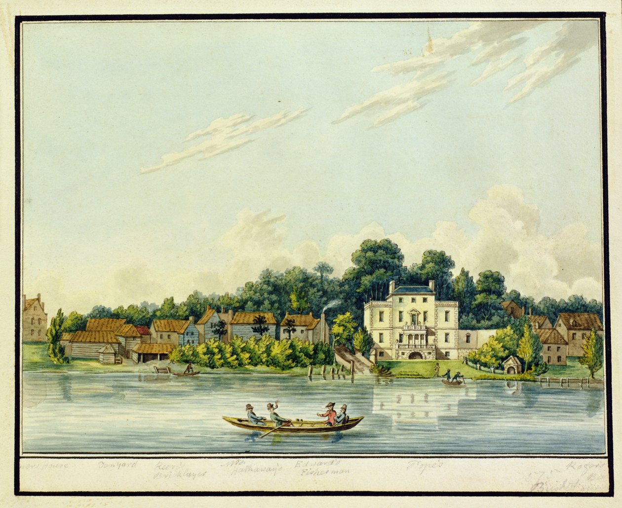Alexander Popes Twickenham Villa, ca 1800 (wc på papper) av English School