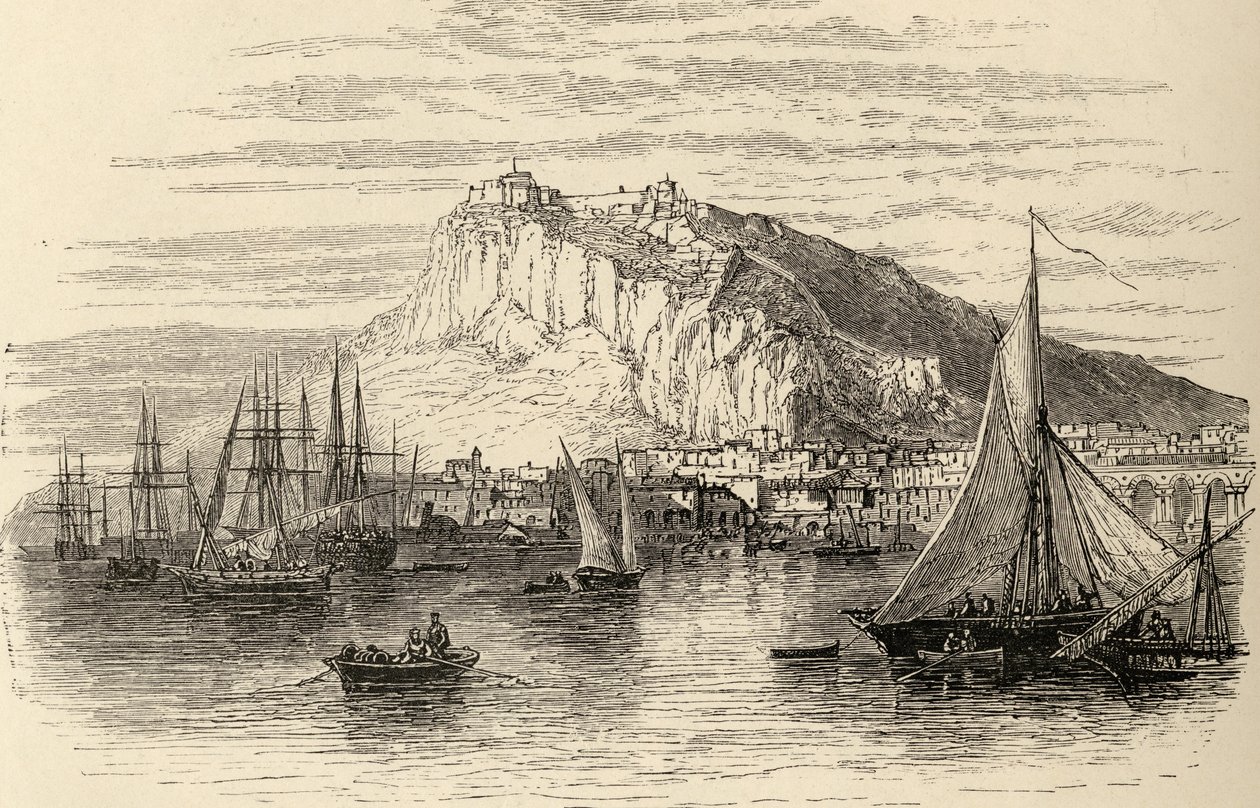 Alicante, Spanien, från "Spanish Pictures" av pastor Samuel Manning, publicerad 1870 av English School