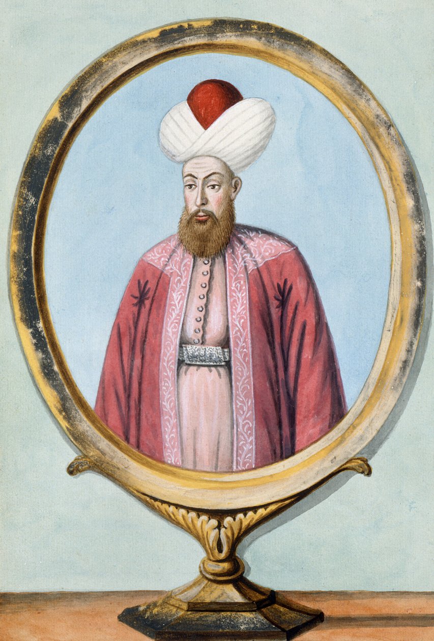 Amurath (Murad) I (1319-89), Sultan 1359-89, från A Series of Portraits of the Emperors of Turkey, 1808 (wc) av English School