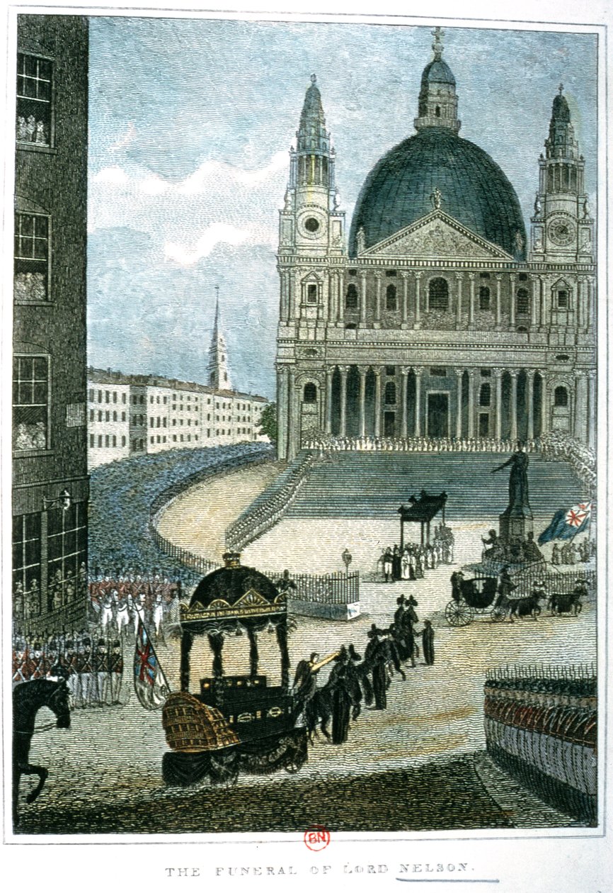 En exakt kopia av den stora begravningsbilen som transporterade Lord Nelsons kropp från Amiralitetet till St Paul