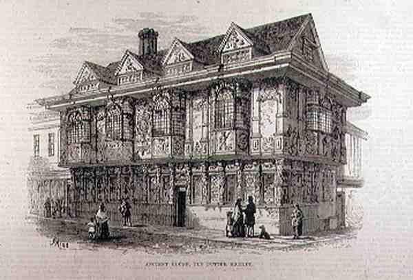 Ancient House in the Old Butter Market, Ipswich, från The Illustrated London News, 23 juli 1881. av English School