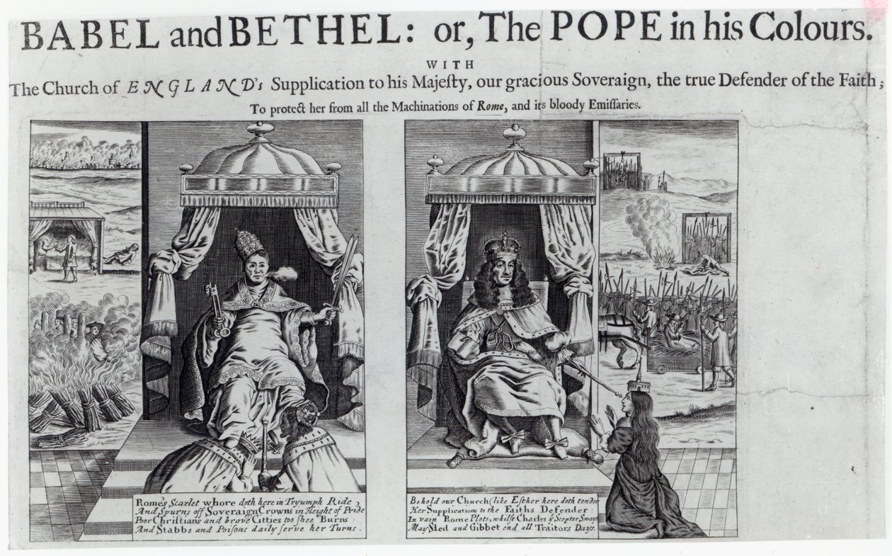 Babel och Betel: eller, påven i hans färger, 1679 av English School