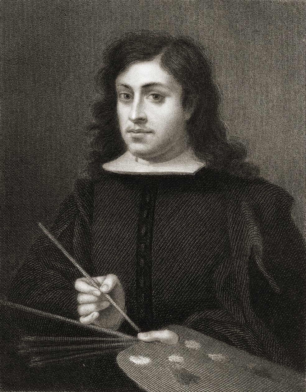Bartolome Esteban Murillo (ca 1618-82) från "The Gallery of Portraits", publicerad 1833 av English School
