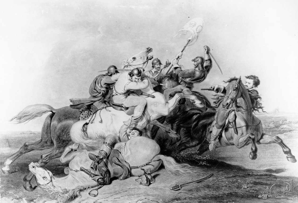 Slaget vid Marston Moor, 2 juli 1644 av English School