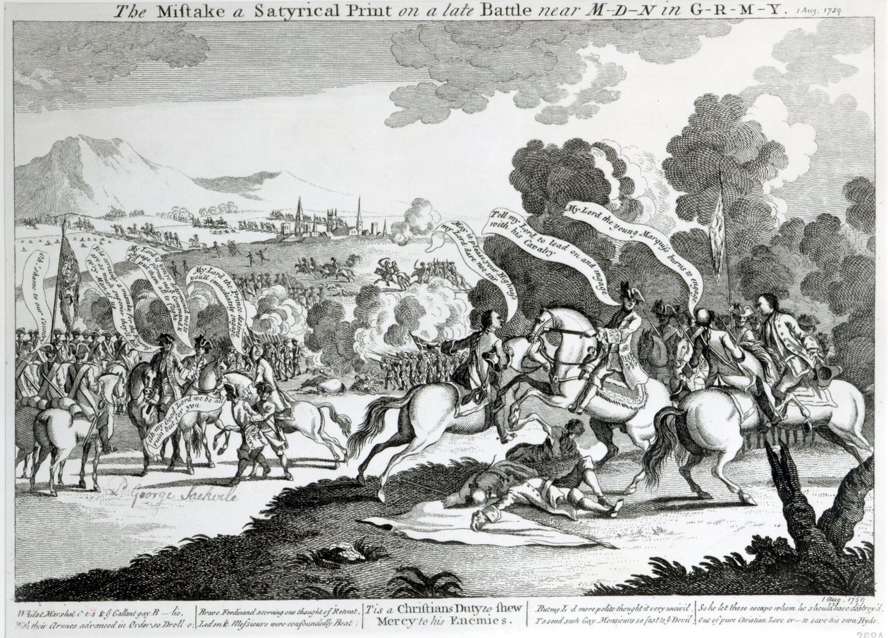 Slaget vid Minden, 1 augusti 1759 av English School