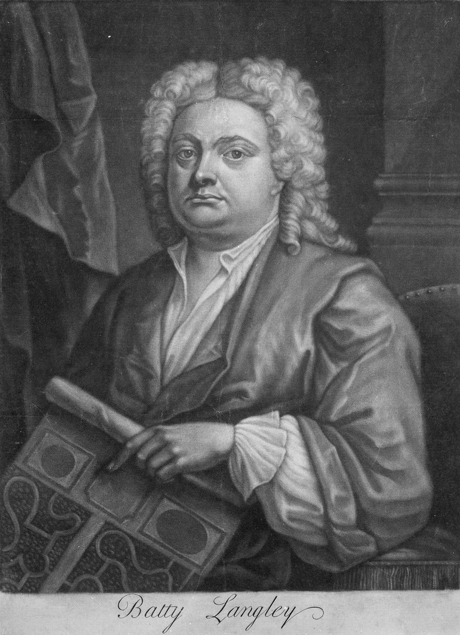 Batty Langley, tryck gjord av J. Carwitham, 1741 (mezzotint) av English School