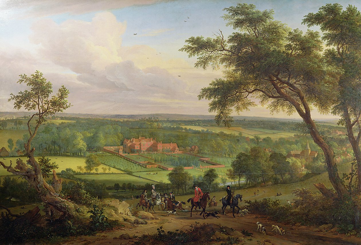 Bifrons Park, Patrixbourne, Kent, tidigare tillskriven John Wootton (1682-1764) och tidigare Jan Siberechts (1627-c.1703) c.1695-1705 av English School