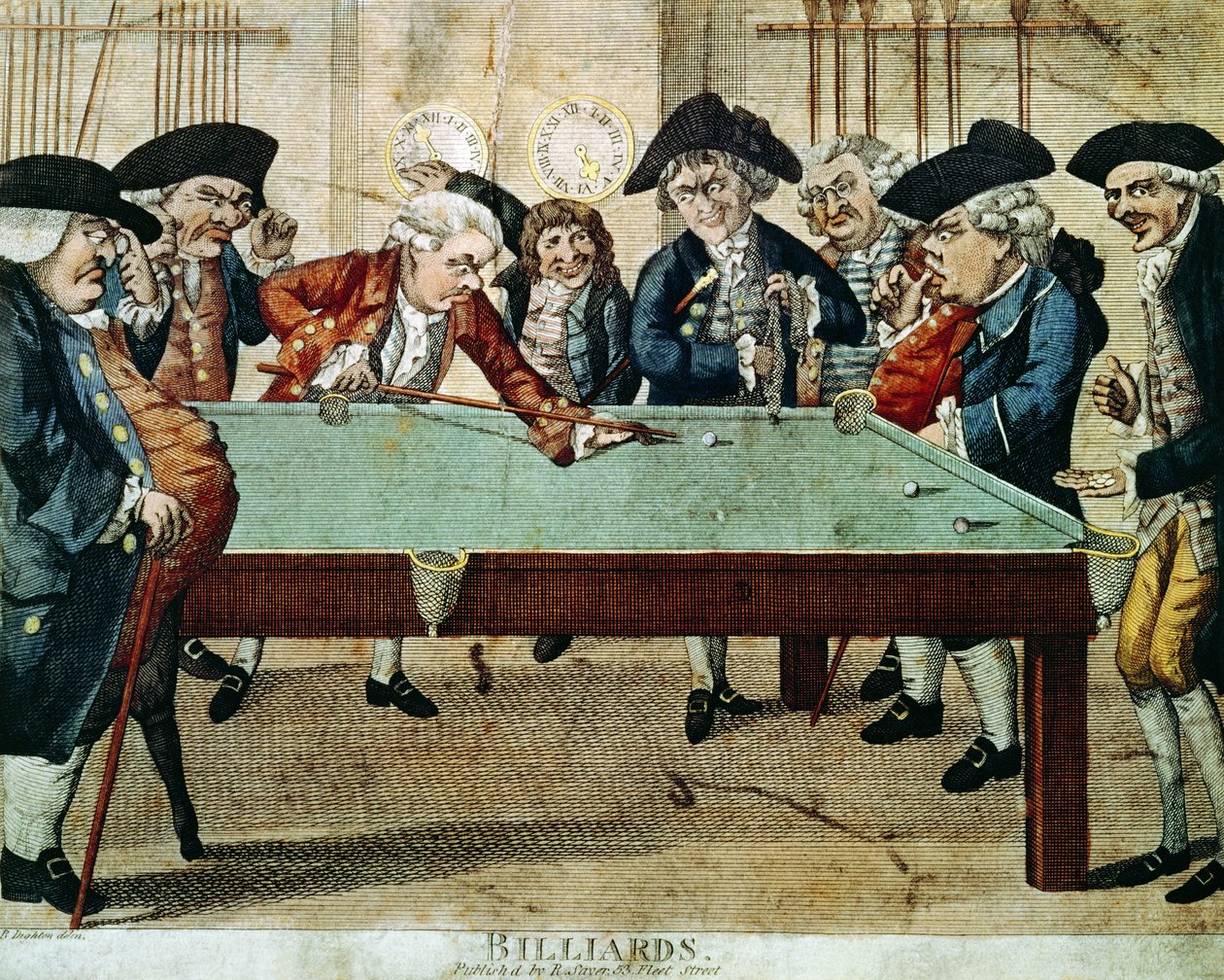 Biljard, 1700-talsetsning av R.Sayer av English School