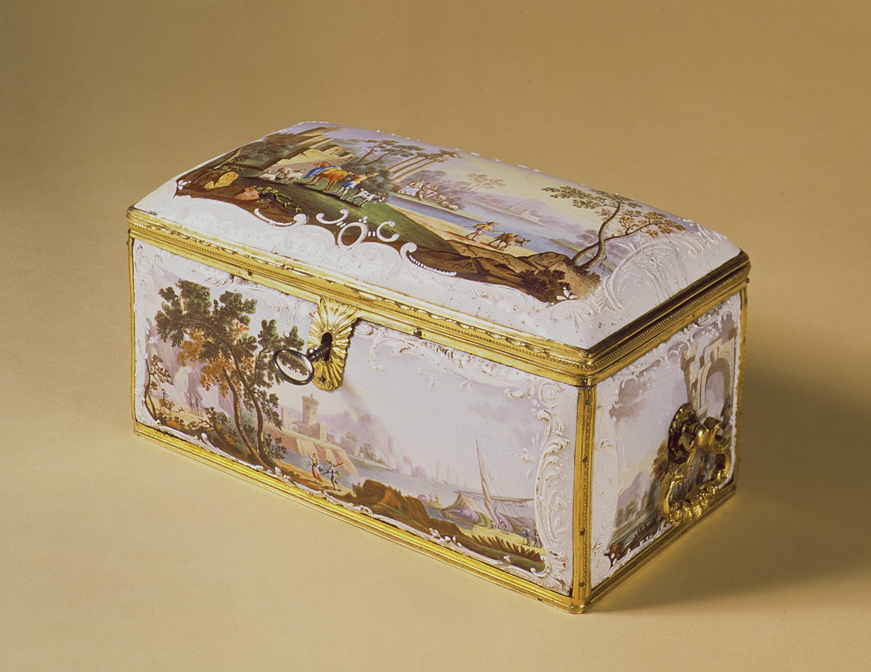 Bilston te-caddie, 1770 (emalj) av English School