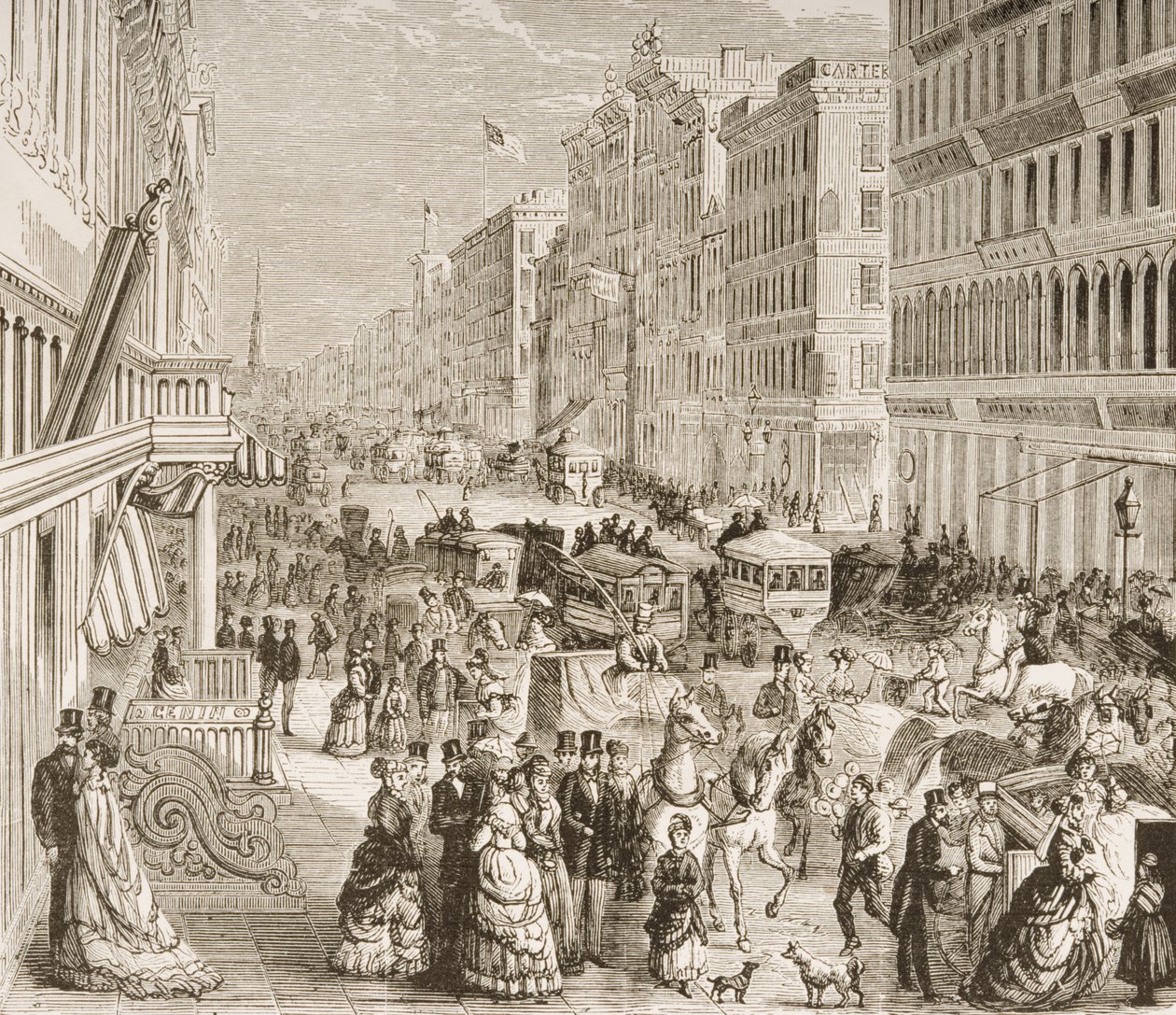 Broadway, New York City, ca 1870, från 