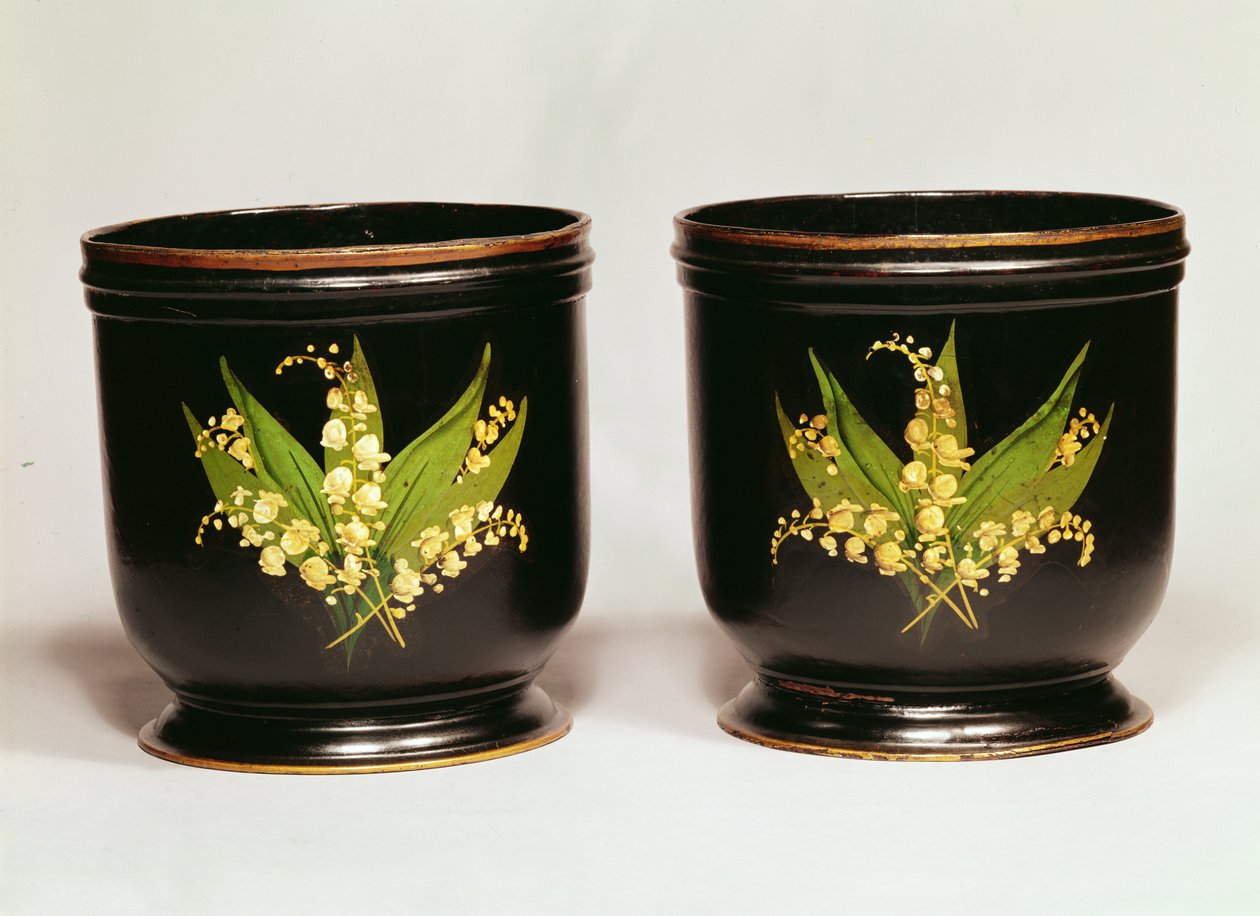 Cachepots, 1870 (pappersmaché) av English School