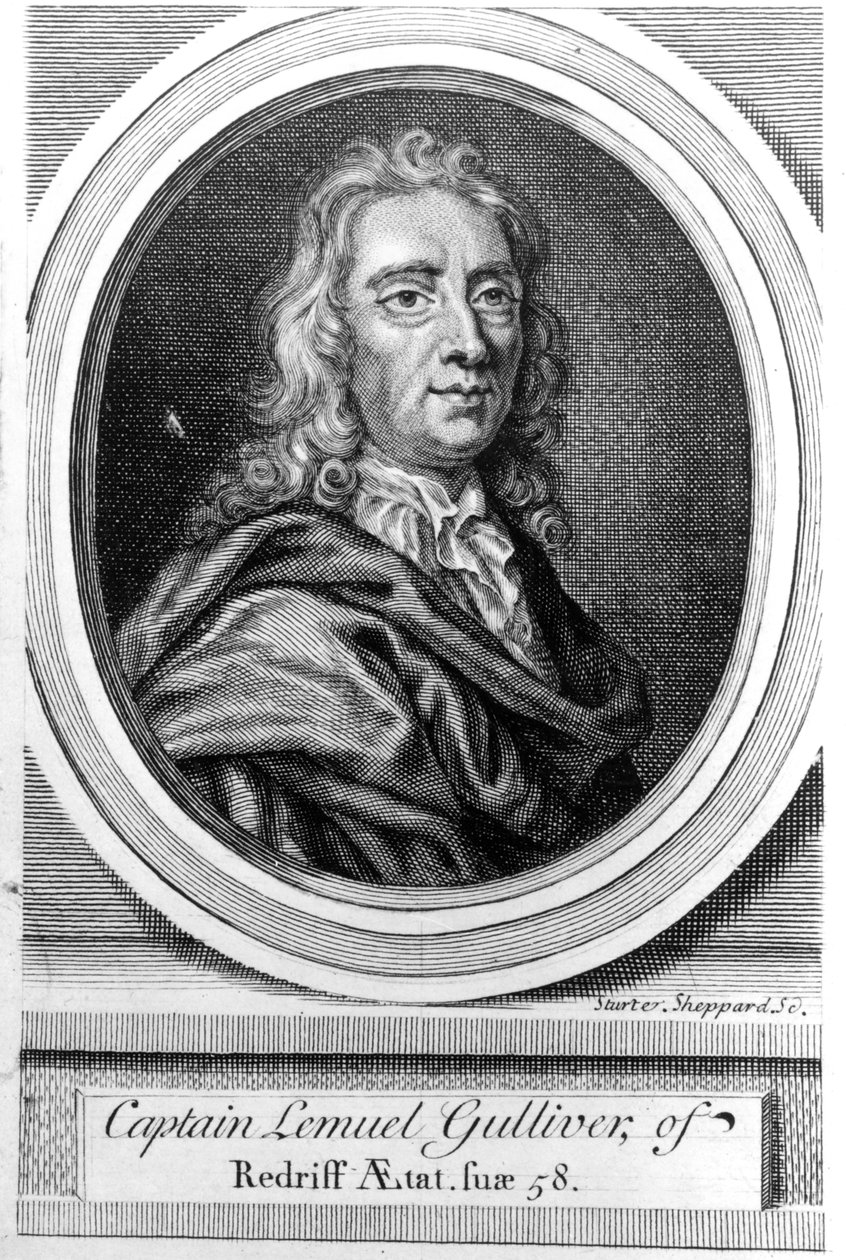 Kapten Lemuel Gulliver, 1726 av English School