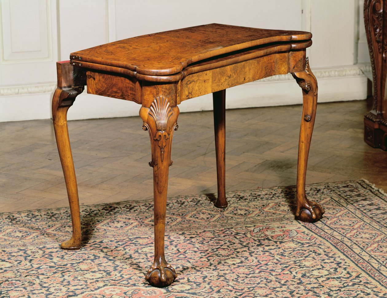 Kortbord, mahogny, ca 1720 (se även 277838) av English School