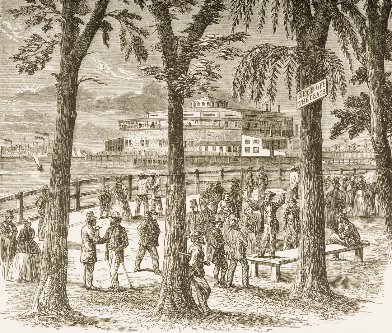 Castle Garden and Battery Park, New York, ca 1870, från 
