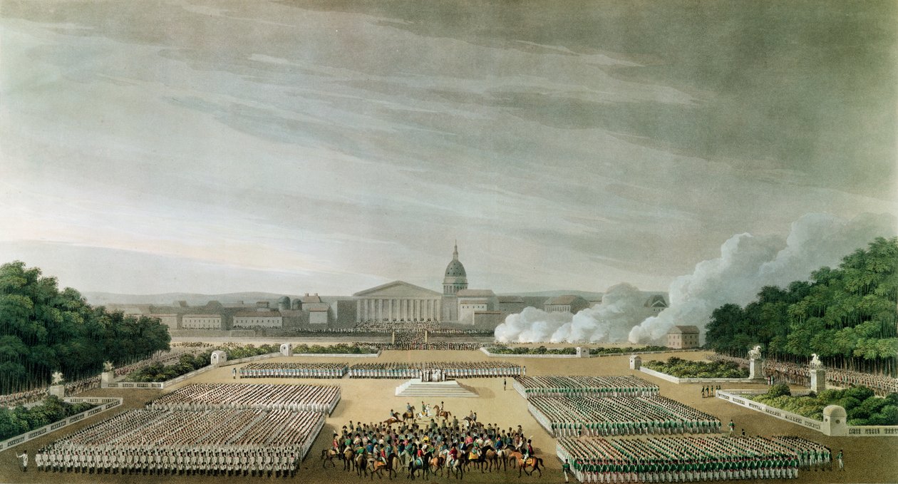 Sauniga o le Te Deum na faia e le Au Soofaatasi i Louis XV Square, Pale, i le aso 10 Aperila 1814 av English School