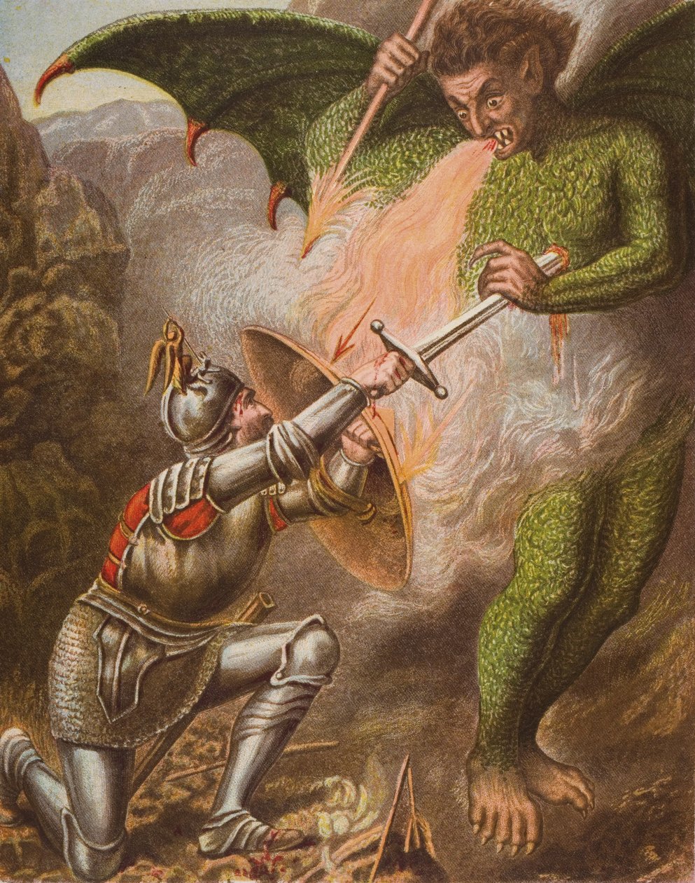 Christians konflikt med Apollyon, illustration från 