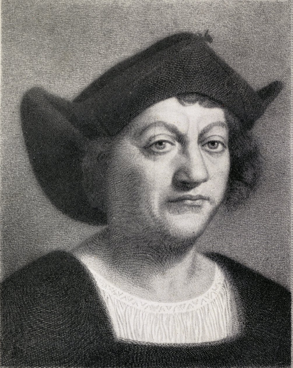 Christopher Columbus (1451-1506) illustration från "The Quest of The Indies", publicerad 1920 av English School