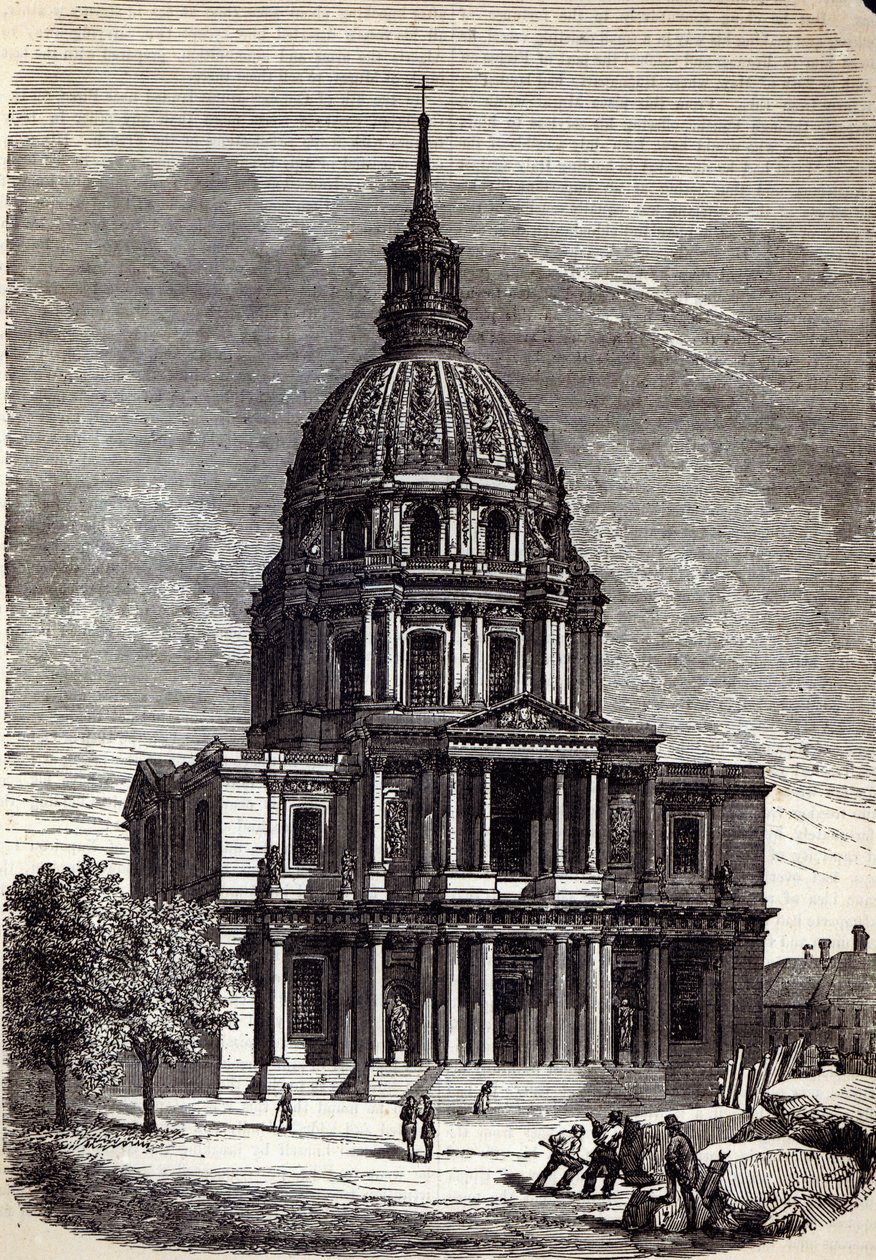 Invalides kyrka, som innehåller Napoleons grav, Paris av English School