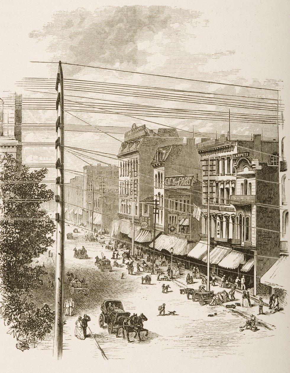 Clark Street, Chicago, ca 1870, från 