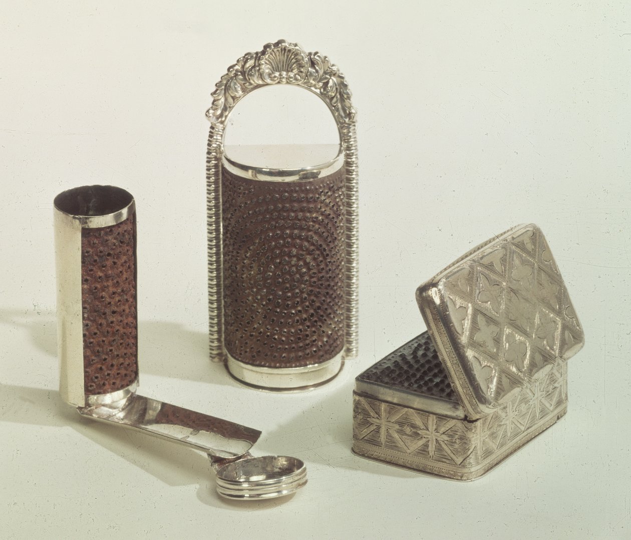 Samling muskotrivjärn, 1828-40 (silver) av English School