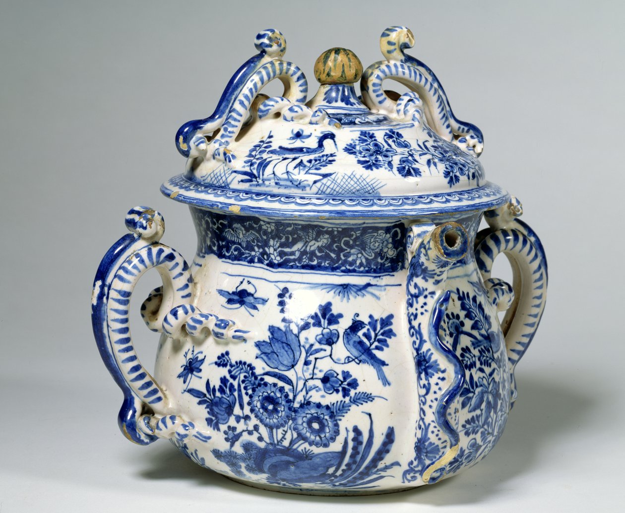 Delftware posset kruka och lock (keramik) av English School