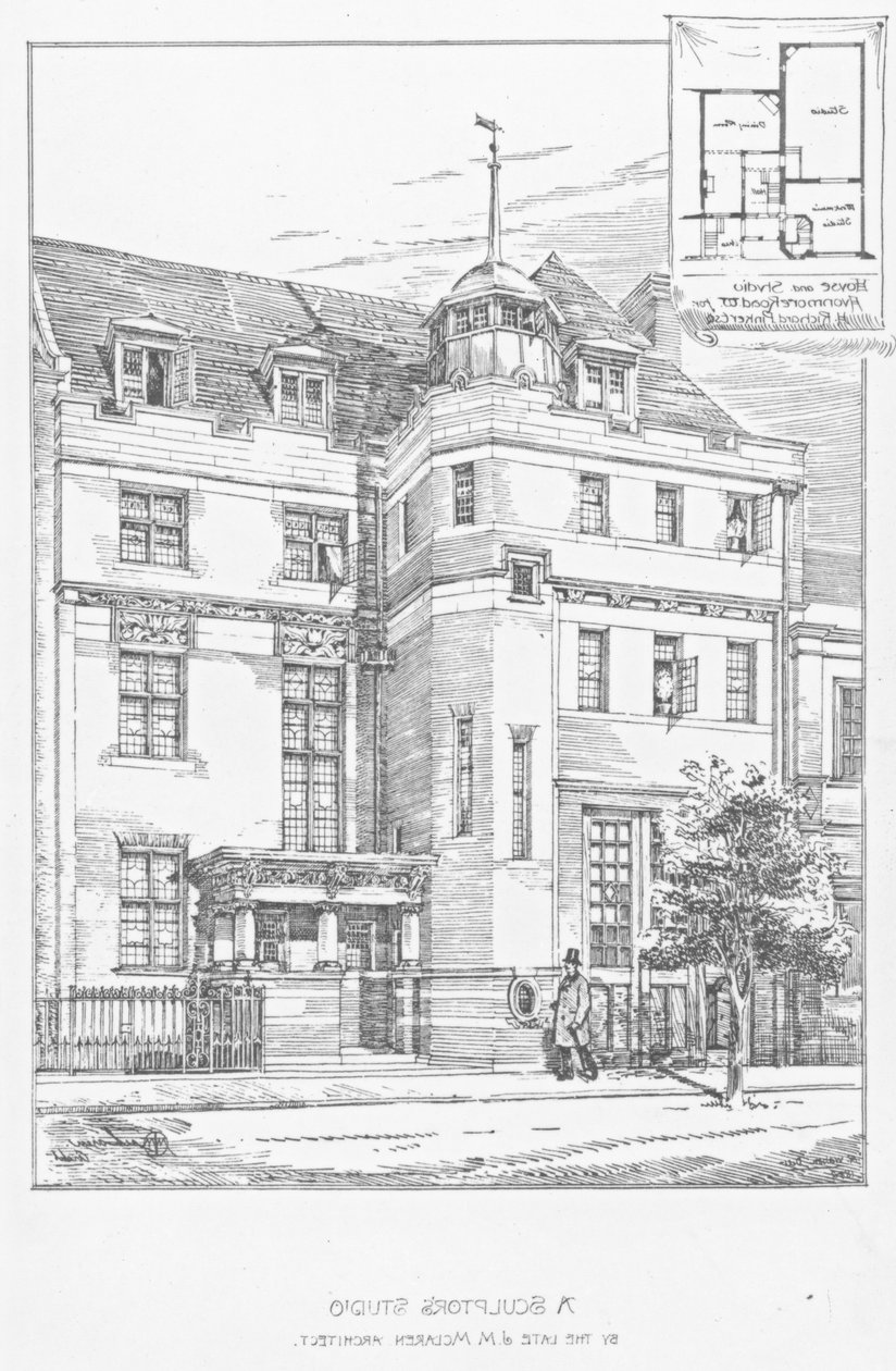 Design för en skulptörs ateljé, 1889 av English School