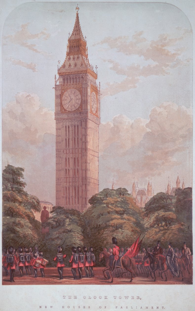 Design för Big Ben, 1859 av English School