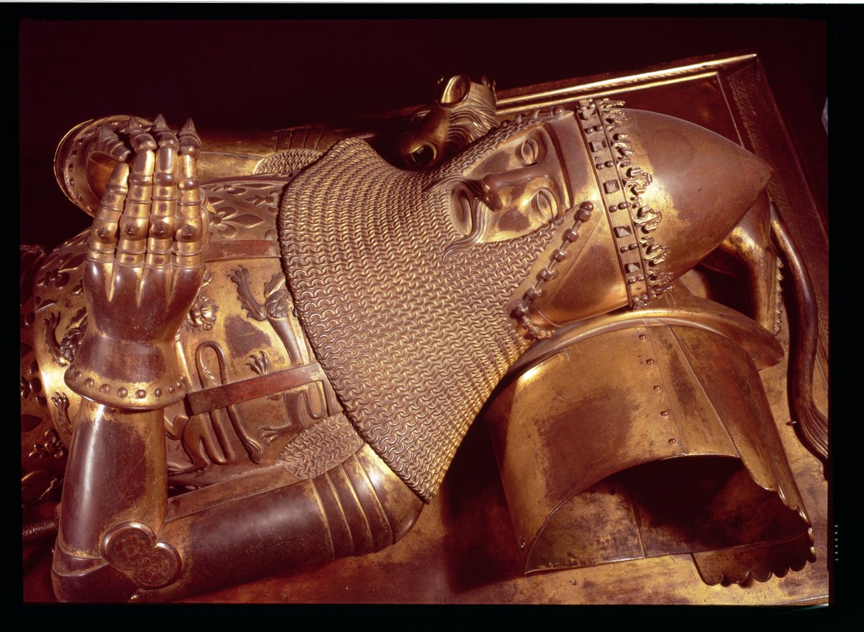 Edward, the Black Prince (1330-76): bild i Canterbury Cathedral (förgylld brons) (se även 2369) av English School
