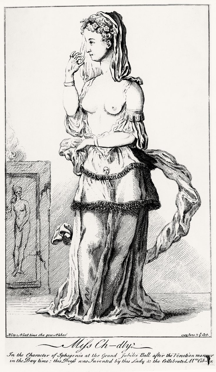 Elizabeth Chudleigh (1720-88) Klädd i Iphigenias karaktär av English School