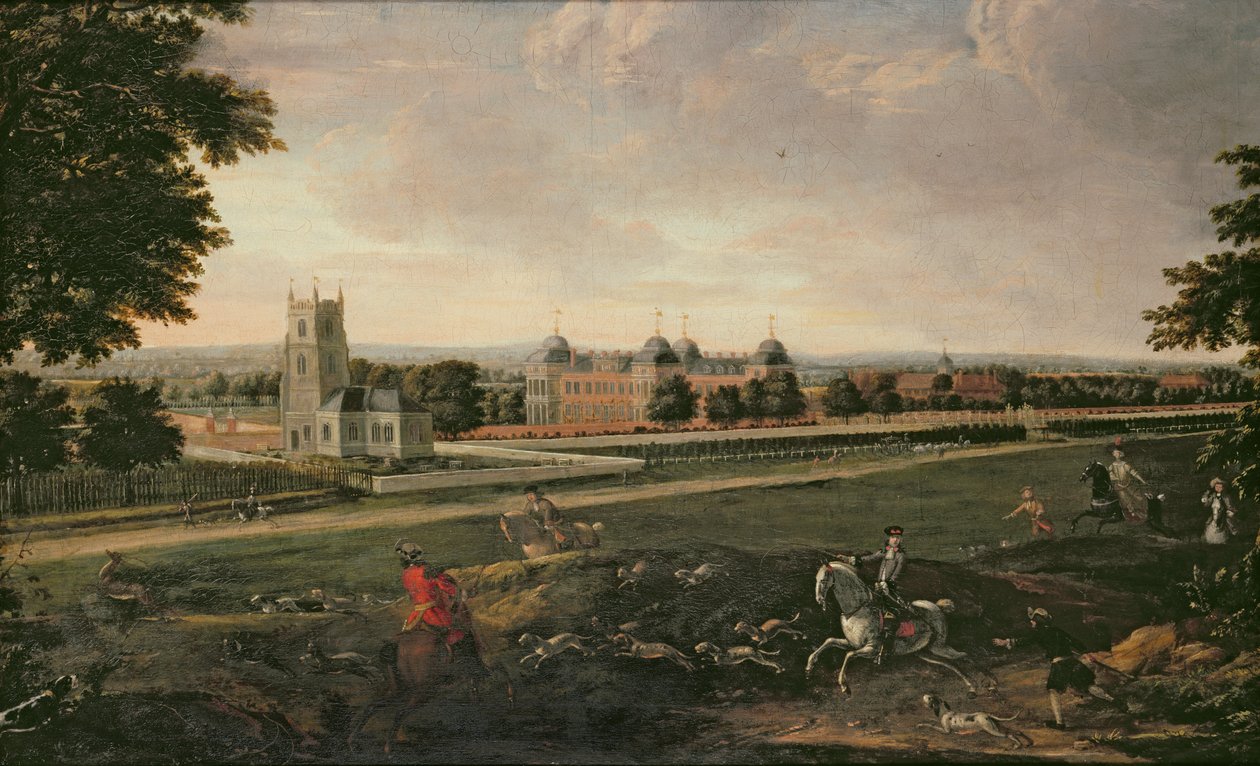 Euston Hall och kyrkan av English School