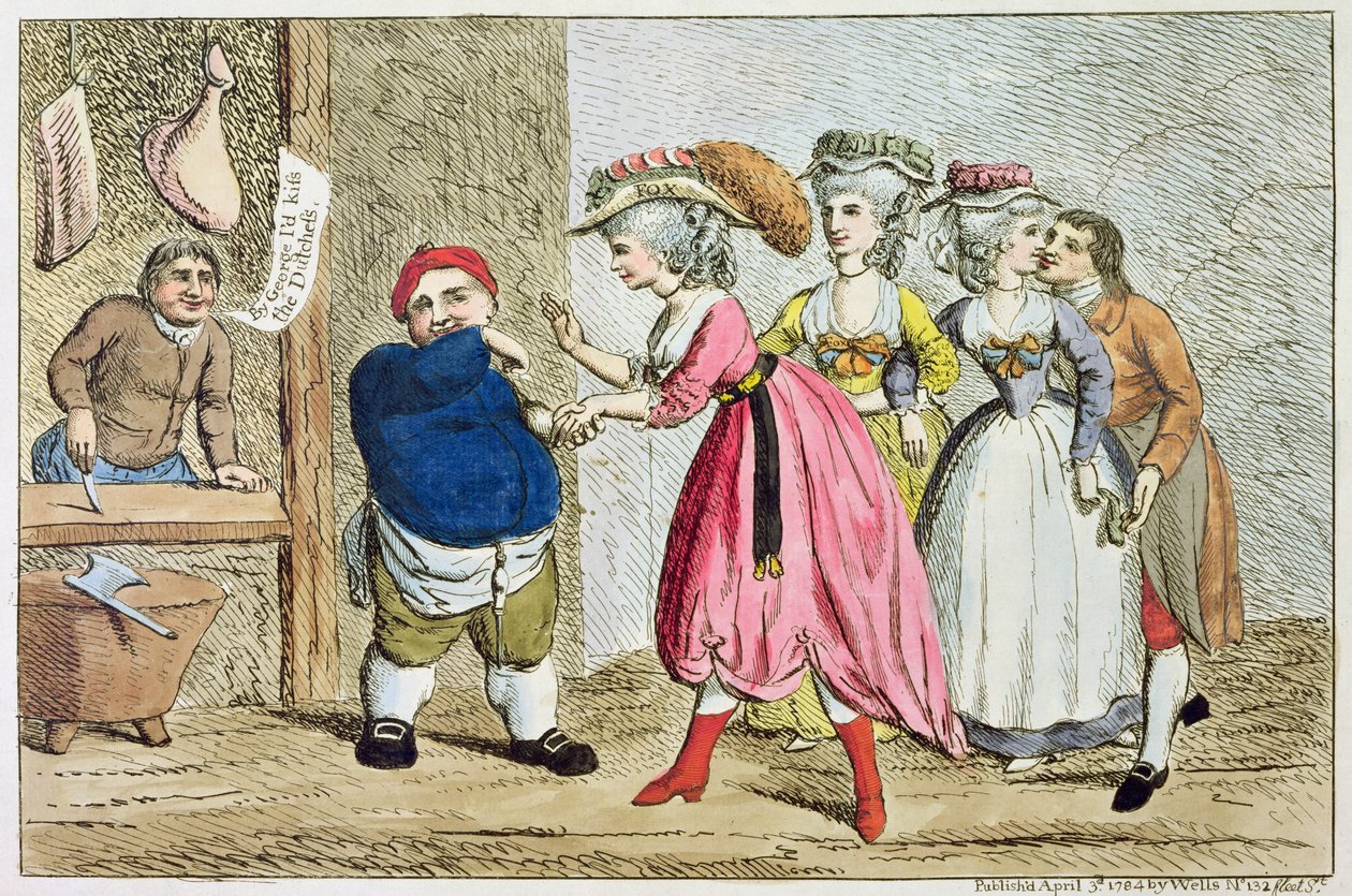 Female Influence, or, the Devonshire Canvas, 1784 (färgetsning) av English School