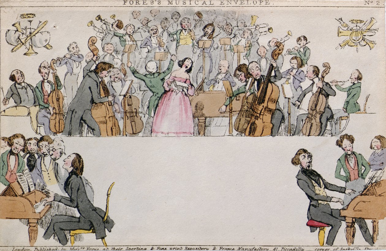Foress Musical Envelope, pub. av herrarna Fores, c.1840 av English School