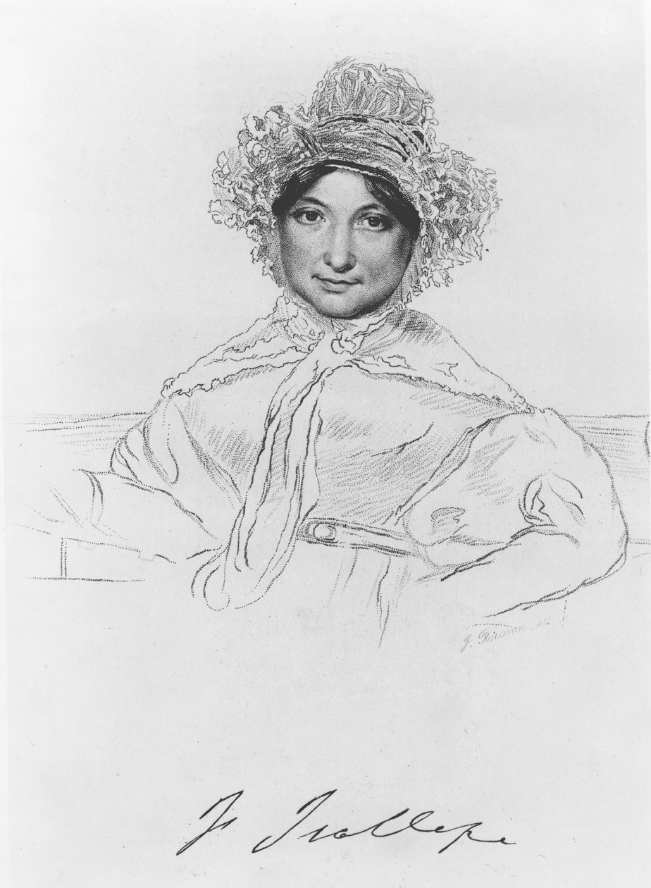 Frances Trollope (1780-1863) iliyochongwa na F.Brown swed av English School