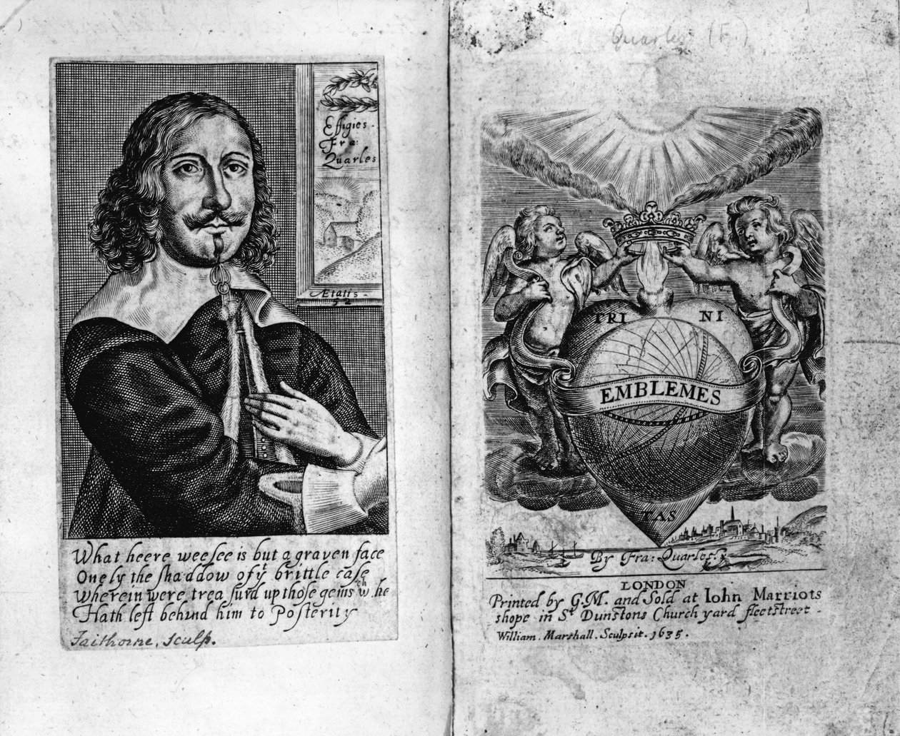 Frontispice till Francis Quarles "Emblems", graverad av William Faithorne och William Marshall, 1635. av English School