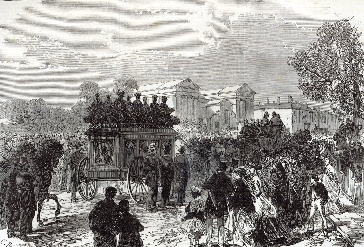 Begravning av sergeant Brett, polismannen dödad av fenianerna i Manchester, från "The Illustrated London News", 28 september 1867 av English School
