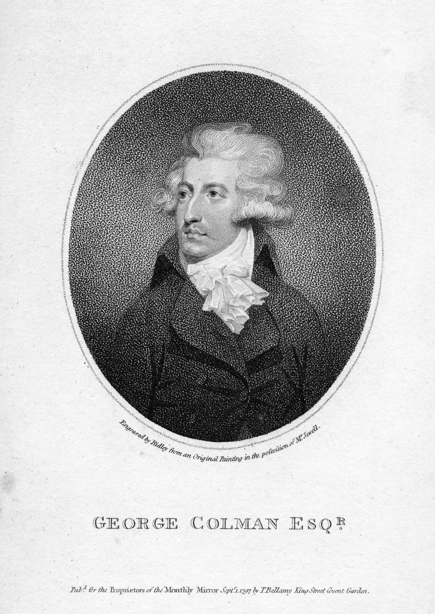 George Colman den yngre, graverad av William Ridley, 1797 av English School