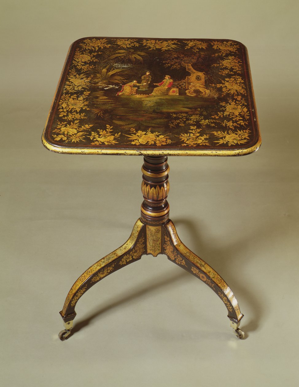 George III stativbord (svart lack) av English School