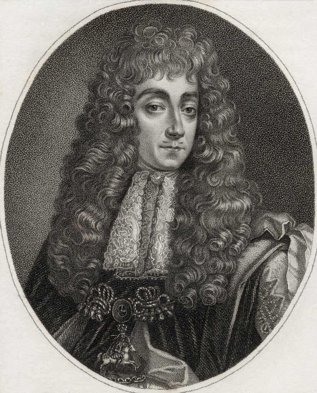 George Villiers, graverad av Bocquet, illustration från 
