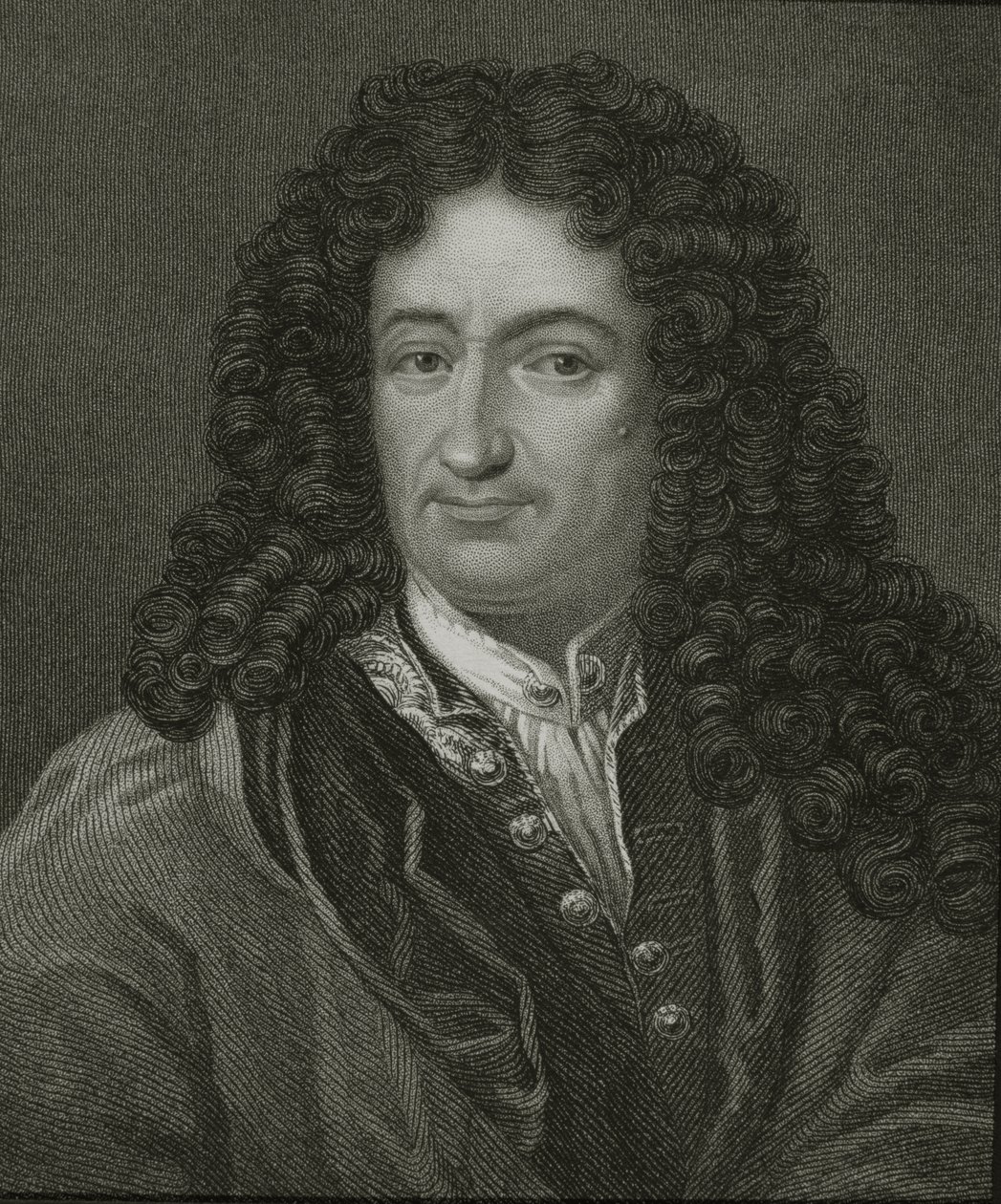 Godfrey William Leibnitz (1646-1716) från "Gallery of Portraits", publicerad 1833. av English School