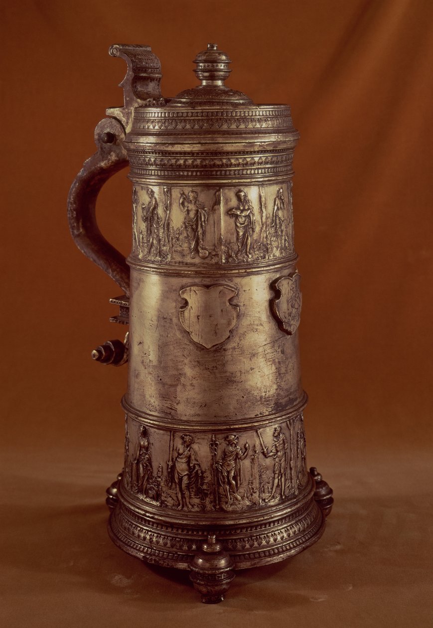 Guild tankard, försilvrat tenn, 1564 av English School