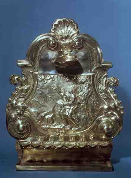 Hanukkah lampa, gjord av John Ruskin, 1709 (silver) av English School