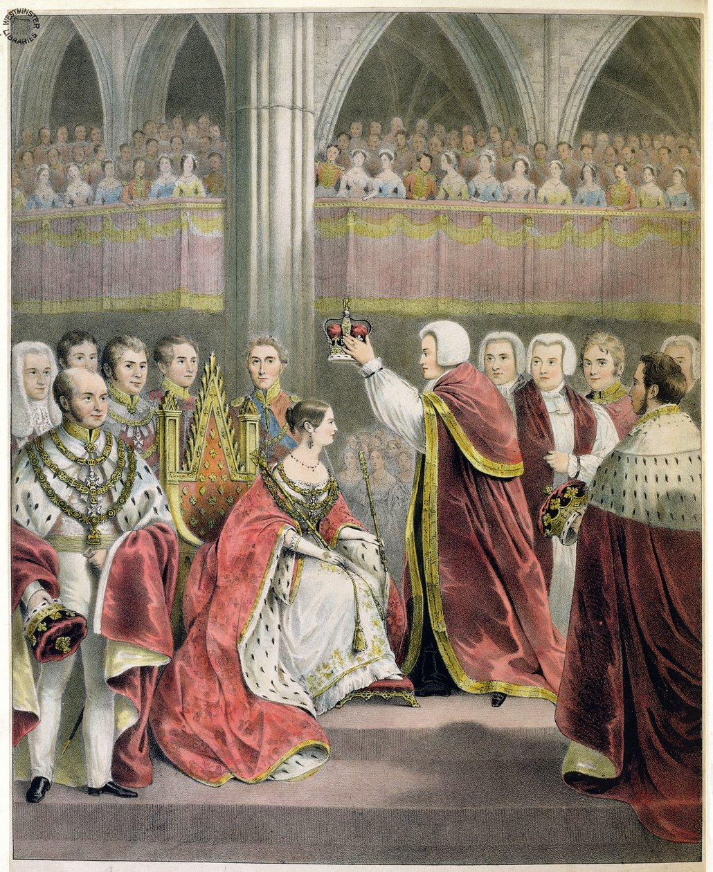 Hennes Nådigaste Majestät Drottning Victoria, krönt den 28 juni 1838 av English School