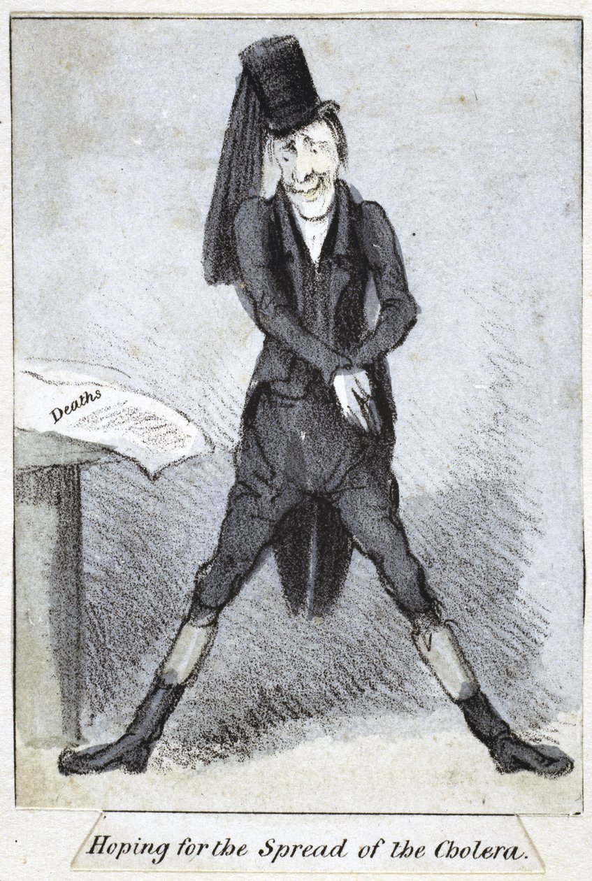 Hoppas på utbredning av koleran, 1840-50 av English School