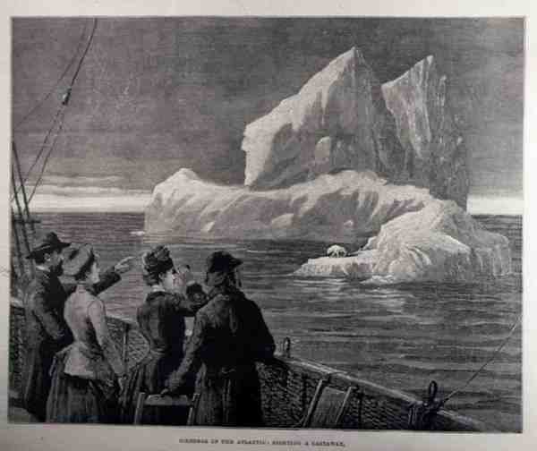 Icebergs in the Atlantic: Sighting a Castaway, från The Illustrated London News, 18 juni 1887 av English School