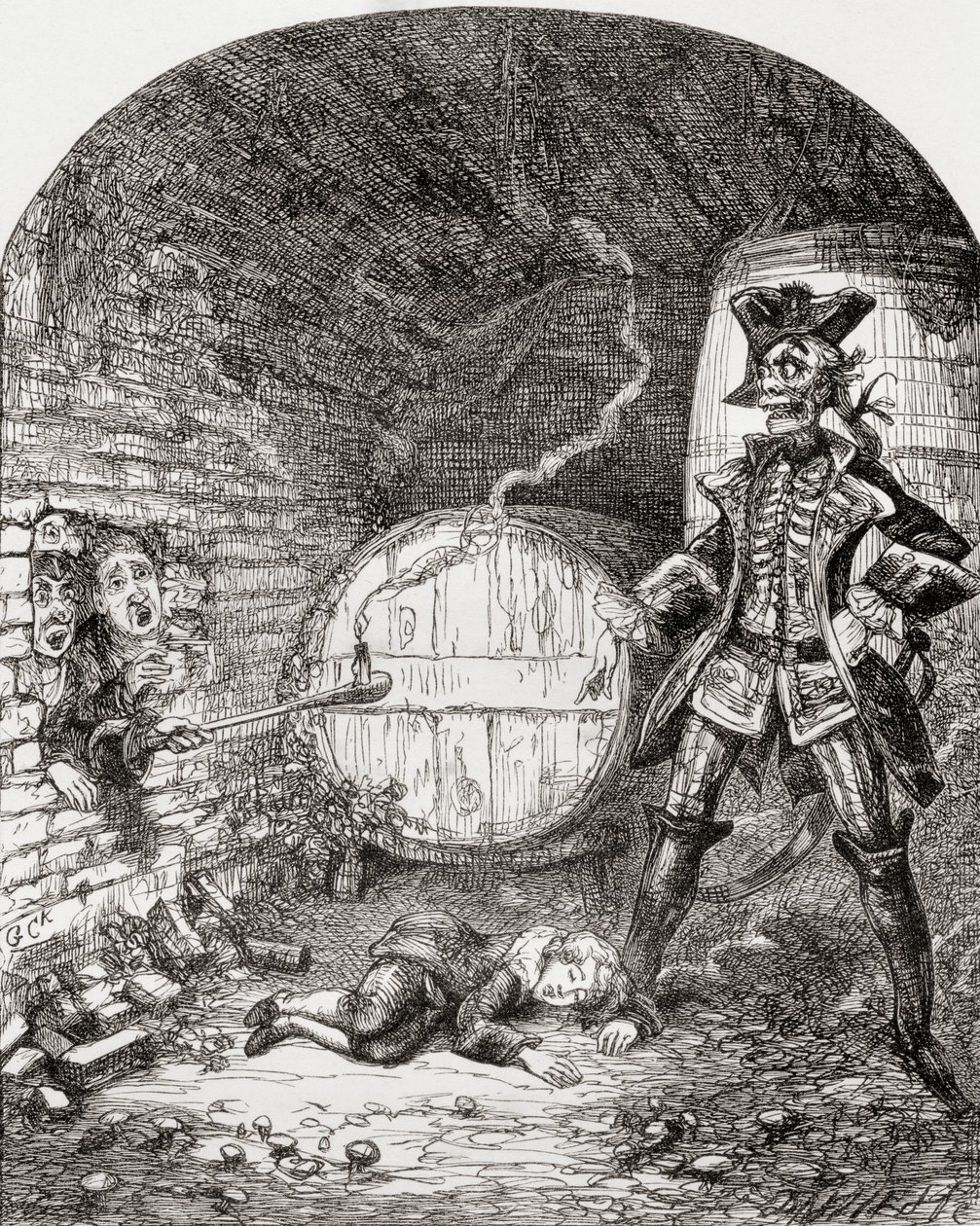 Illustration efter George Cruikshank för dikten "The Wedding Day", från "The Ingoldsby Legends or Mirth and Marvels", av Thomas Ingoldsby, publicerad 1865 av English School