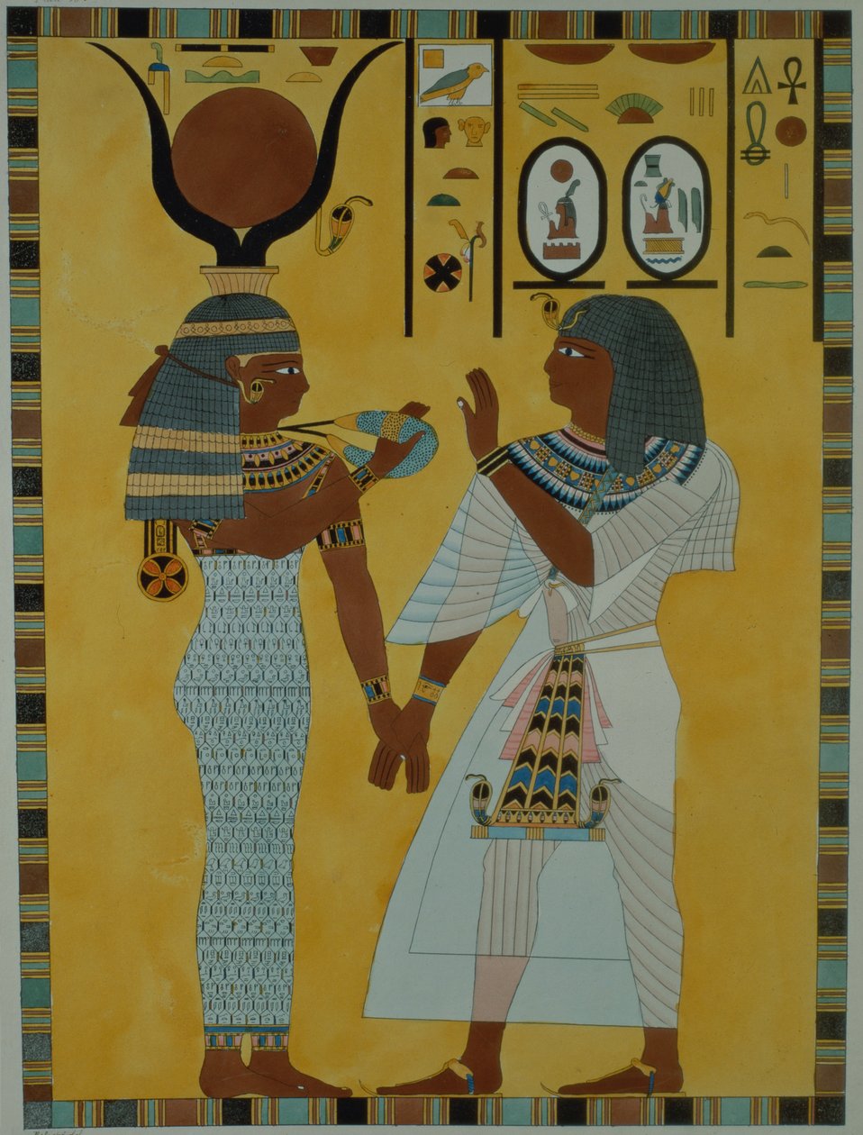 Illustration från Tombs of the Valley of the Kings of Thebe upptäckt av G. Belzoni, publicerad 1820 av English School